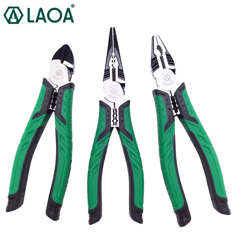 LAOA 7inch  Cutting Pliers Multifunction Diagonal pliers Long Nose Fishing Pliers Electrician's Tools
