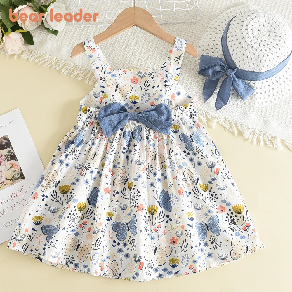 Bear Leader Toddler Baby Princess Dresses 2021 New Summer Newbron Baby Flowers Dresses Floral Costumes Kids Girls Cute Vestidos