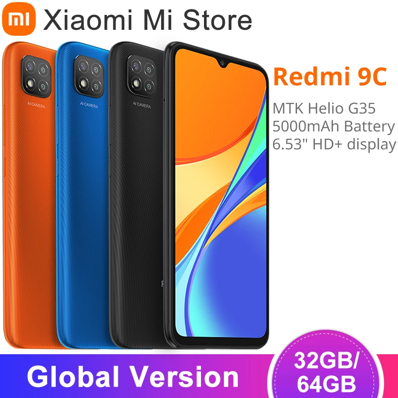 Global Version Xiaomi Redmi 9C Mobile Phone 2GB RAM 32GB ROM MTK Helio G35 6.53
