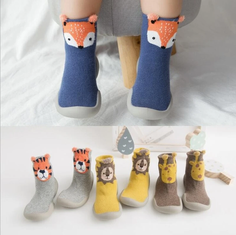 Baby Toddler Shoes Baby  Shoes Non-slip Fox Tiger  Thickening Shoes Sock Floor Shoes Foot Socks Animal Style Tz05