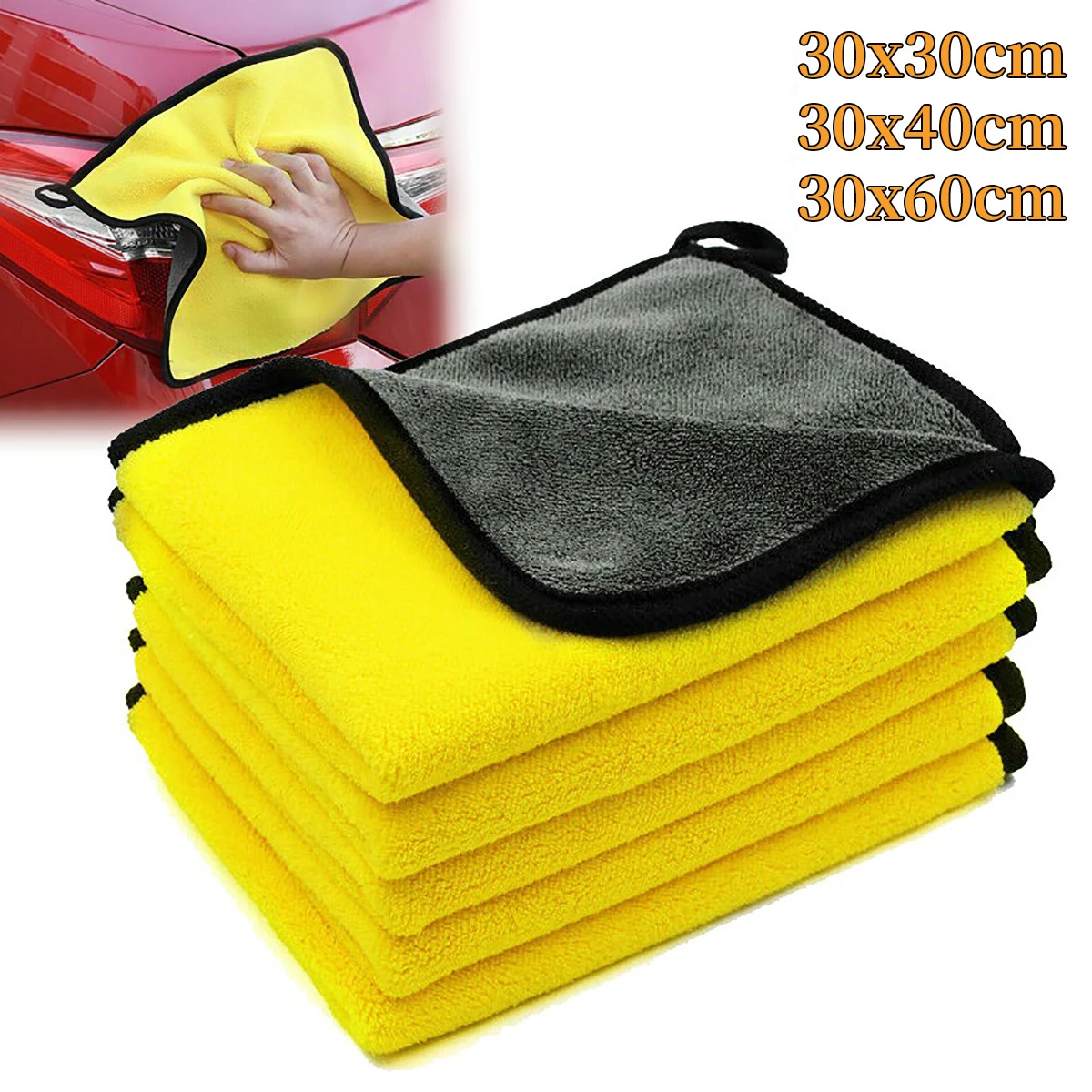 Car Wash Microfiber Towel Car Cleaning Drying Cloth Hemming Extra Soft Car Care Detailing WashTowel Never Scrat High Density New