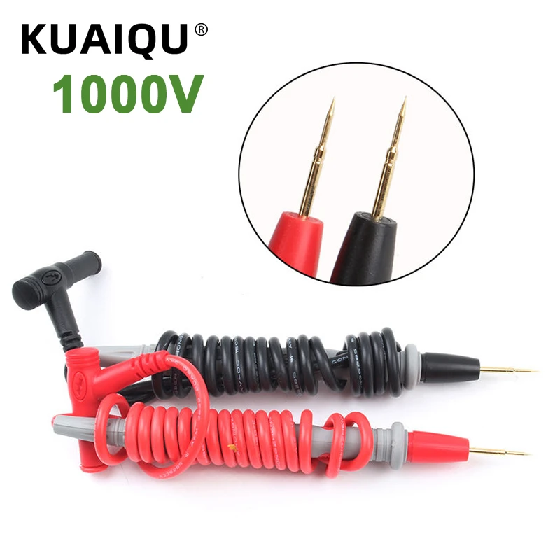 1 pair Soft-silicone-wire Digital Multimeter Probe Needle-tip Universal test leads with Alligator clip For LED tester Multimetro