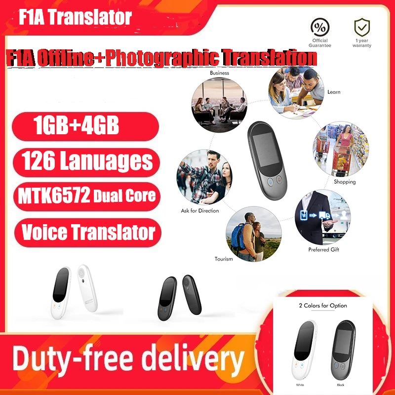 F1A Smart Instant Voice Offline Translator  Real Time Multi-Languages 1GB+4GB Translation Tool  Portable