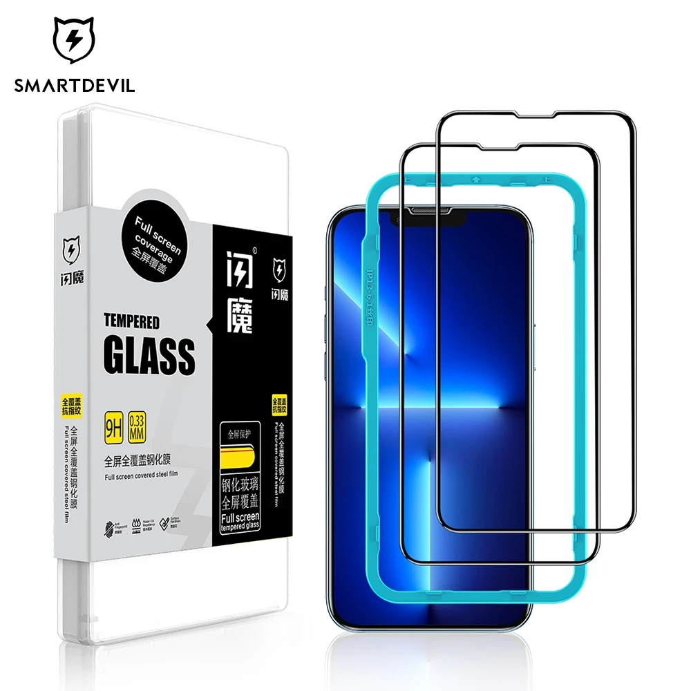 SmartDevil Screen Protector For iPhone 11 13 Pro Max 9H Tempered Glass Film for 12/12 mini/12 Pro Max XR Xs Max Clear Full Cover