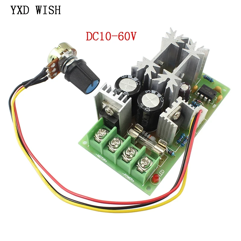 PWM DC Motor Speed Controller Switch DC 20A Current Voltage Regulator 10-60V PWM High Power Drive Module 60A 12V 24V 36V 48V