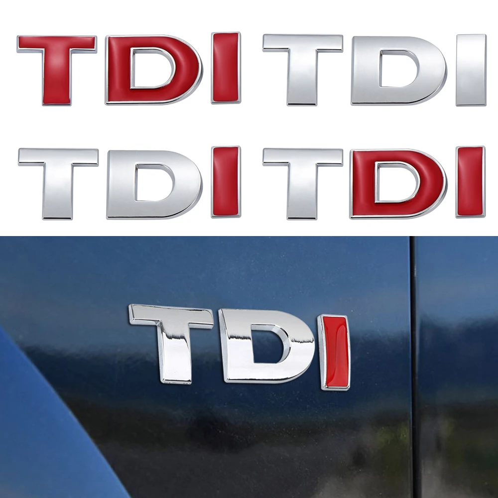 1Pcs 3D Metal TDI Adhesive Truck Car Badge Emblem Sticker Emblem Aluminum Alloy Auto Trunk Fender Bumper Decal Emblem