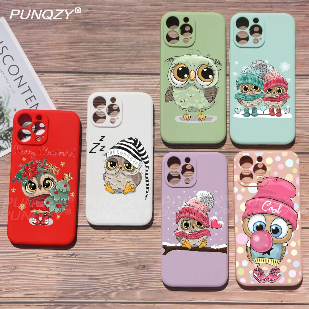 Cartoon Girl Gifts Cute Owl lovers Phone Case For Iphone 13 PRO MAX 12 Pro 11 Pro Max 8 7 Plus x xs Max SE XR TPU Silicone Case