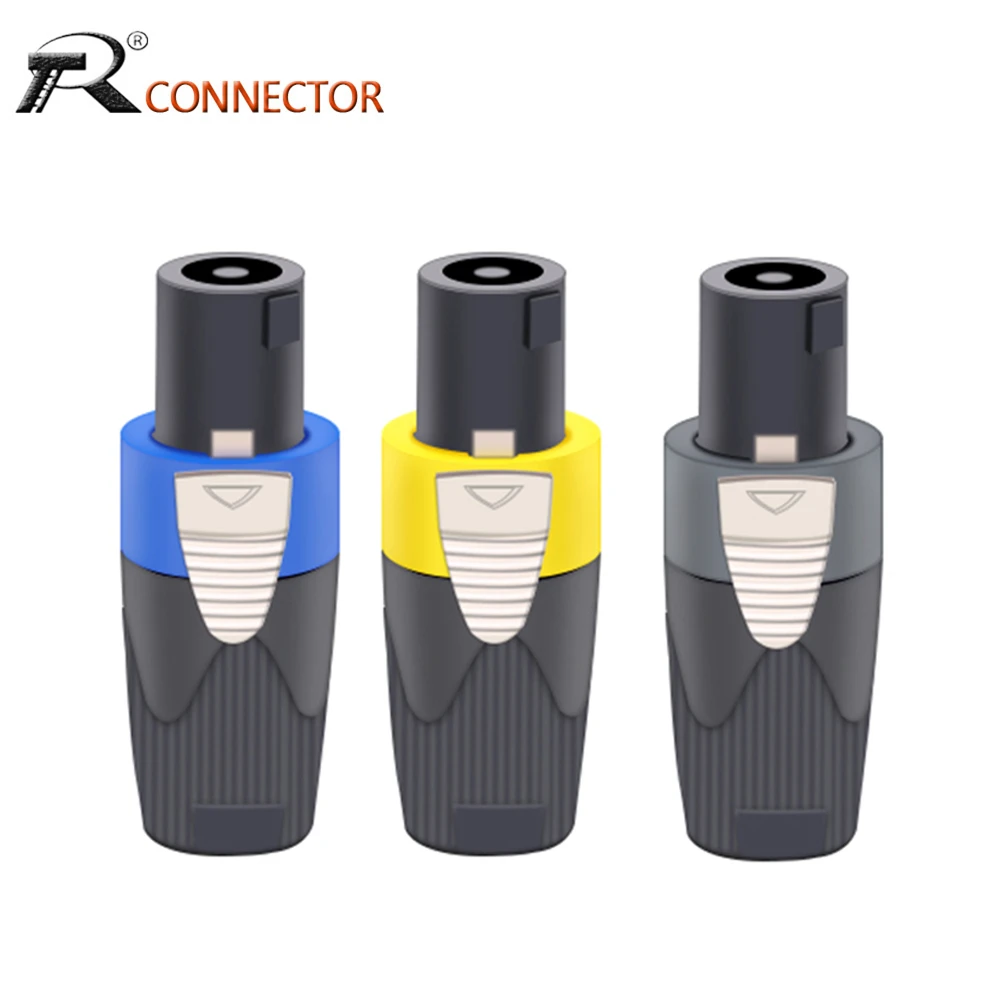 R Connector 1PC Speaker Powercon connector NL4FX Speakon 4 Pole Plug Male Professional audio power plug Red&Blue