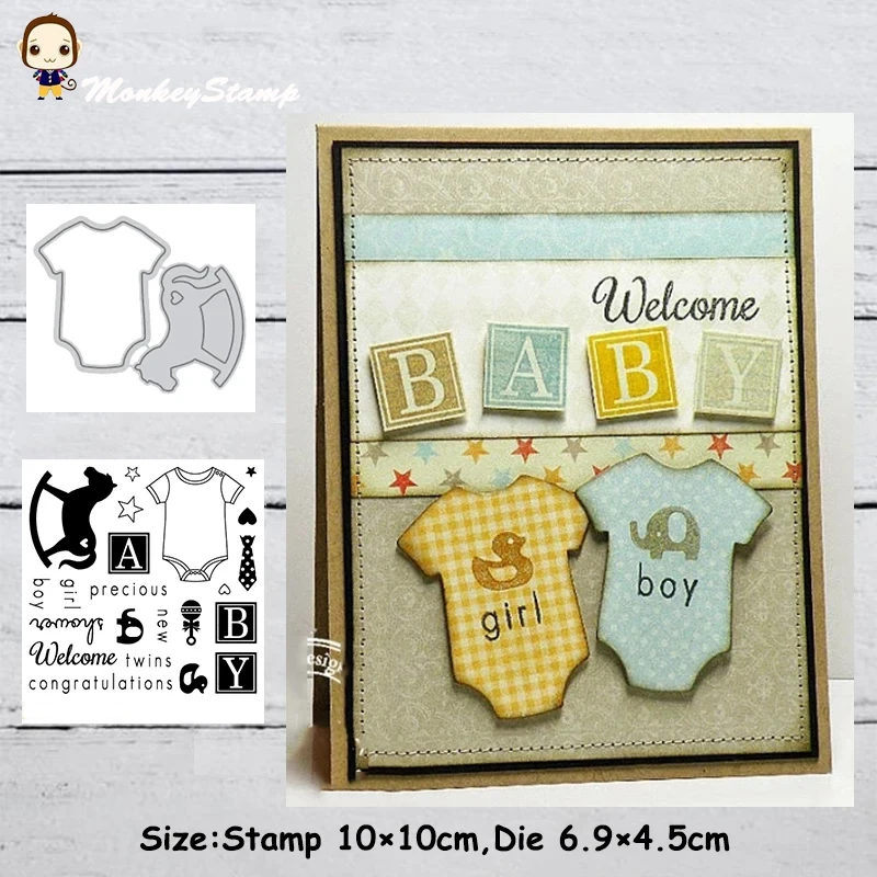 Monkey Baby Cloth Trojan Horse Metal Cutting Dies cear Stamp for DIY Scrapbooking photo album Decorative Embossing Paper Cards