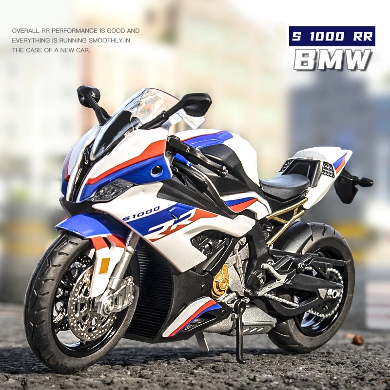 1:12 Diecast Motorcycle Model Toy BM S1000RR Replica With Sound & Light Boy gift birthday gift christmas gift Collection bike