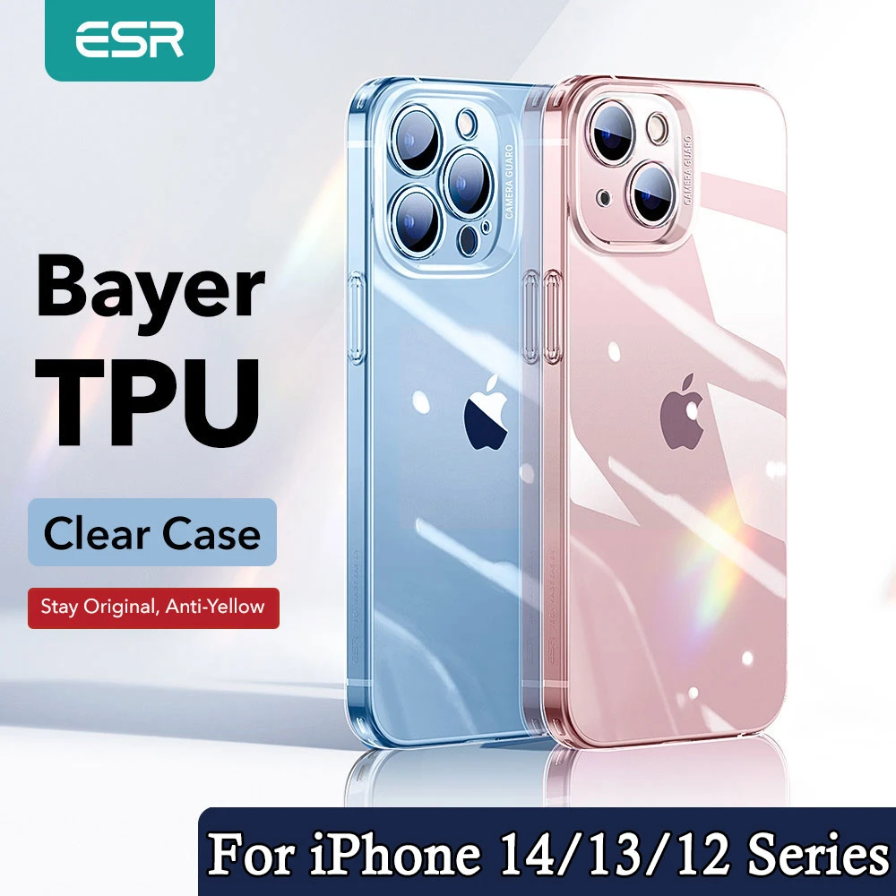 ESR for iPhone 13 12 Clear Case TPU Silicone Back Cover for iPhone 13 Pro Max Case for iPhone 12 Pro Max Full Lens Protect 2021