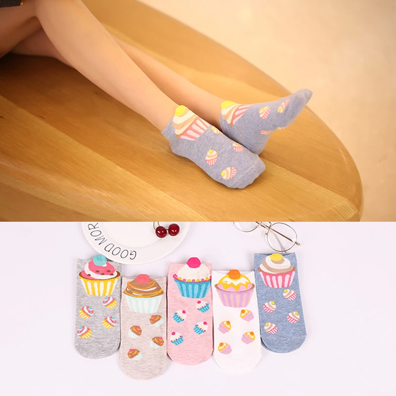 5Pairs/lot Women Cotton Socks Cute Kawaii Ankle Socks Short Lovely Women Socks Casual Lolita Gril New Year Socks Warm Size 34-40