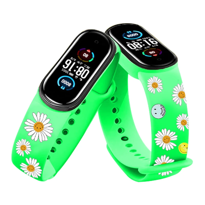 Strap For Mi Band 4 3 Mi Band 5 6 Strap For Girls Or Boys Strap Watch Skin Blue Watch Replacement Bracelet Wrist Strap Watchband