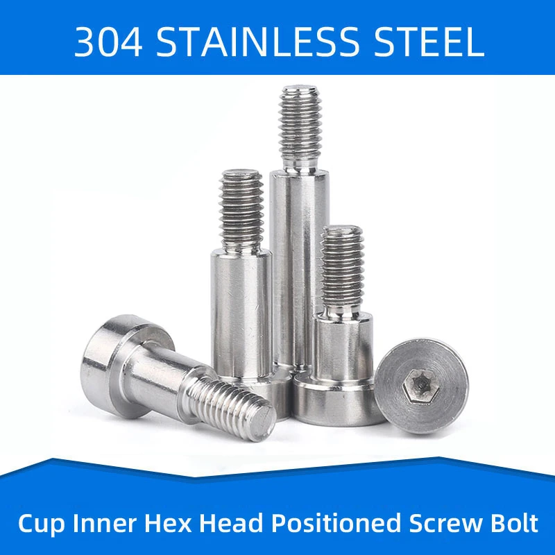 304 Stainless Steel Inner Hex Positioned Shoulder Screws with Cup Head  Hexagon Plug Screw Convex Bolt M3 M4 M5 M6