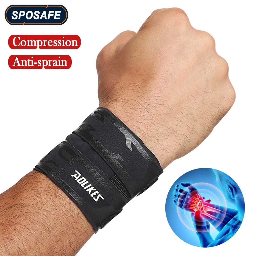 Sports Wrist Compression Wraps Wrist Support Brace Strap for Fitness Weightlifting Basketball Badminton Tennis Wrist Pain Relief