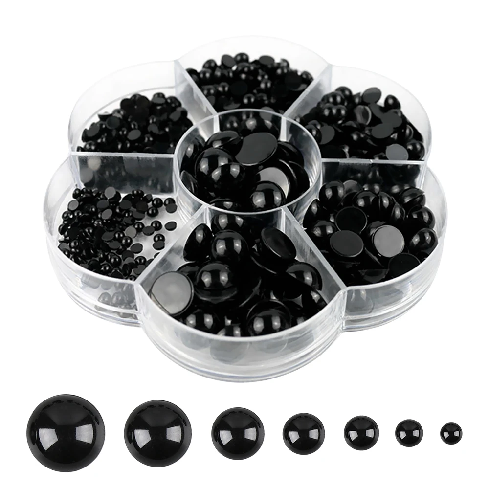 DIY 3-12mm 500pcs Round Flat Black Eyes Plastic Eyes Eyes for Dolls Making Doll Toys Teddy Bear Eyes Doll Eyes Accessories