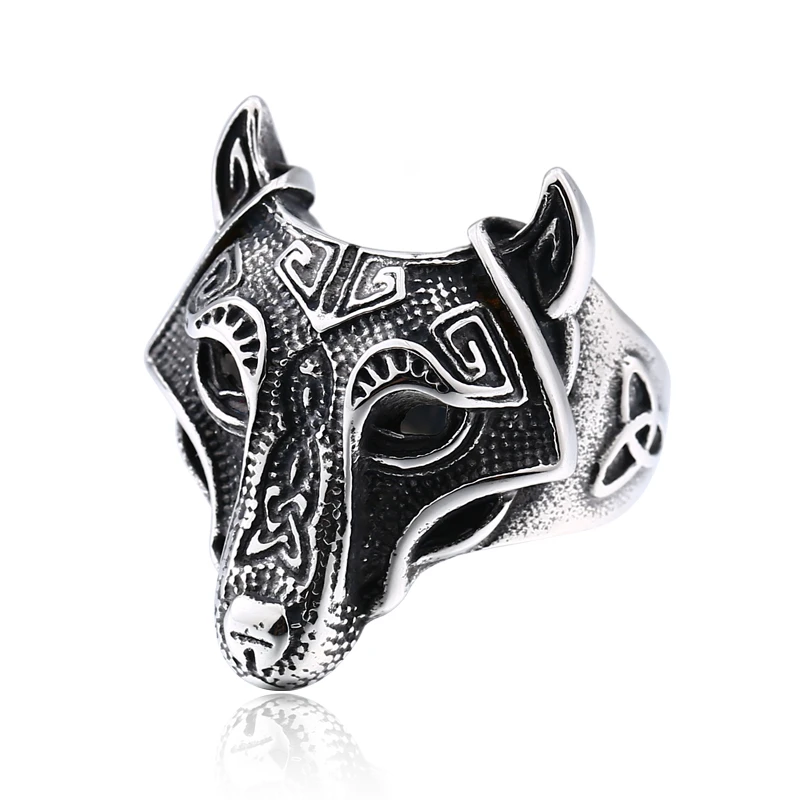 Beier new store 316L Stainless Steel Viking Nordic wolf of Thor Norse High Quality all gold wolf jewelry men ring LLBR8-534R