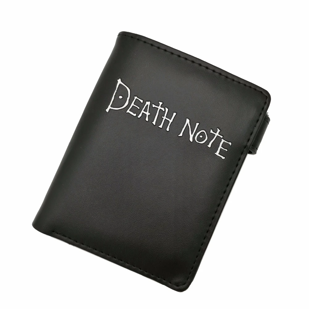 Death Note Anime Black Leather Wallet Men Women Card and Photo Holder Purse Short Design Coin Purse for Cosplay Gift