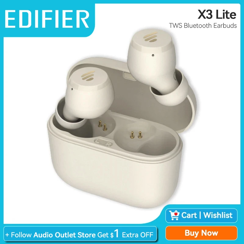 EDIFIER X3 Wireless Bluetooth Earphone TWS Bluetooth V5.0 Support aptX Voice Assistant Touch Control IPX5 24hours Playback
