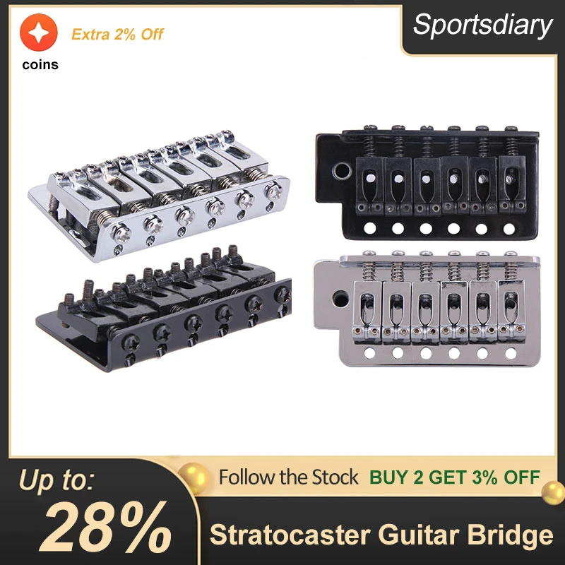 Hot Zinc Alloy Tremolo Bridge Set for Strat Electric Guitar Standard Replacement Parts Excellent Value Accessories Black/Silver