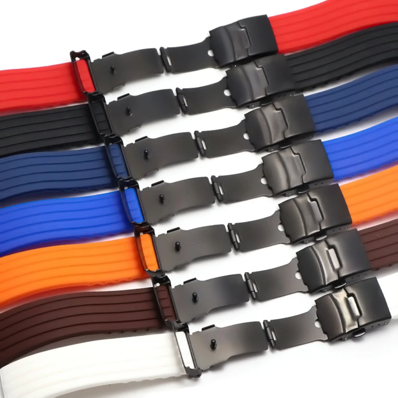 16mm 18mm 20mmwatch strap 22mm 24mm Universal Watch Band Silicone Rubber Link Bracelet Wrist Strap Light Soft For gear s3 huawei