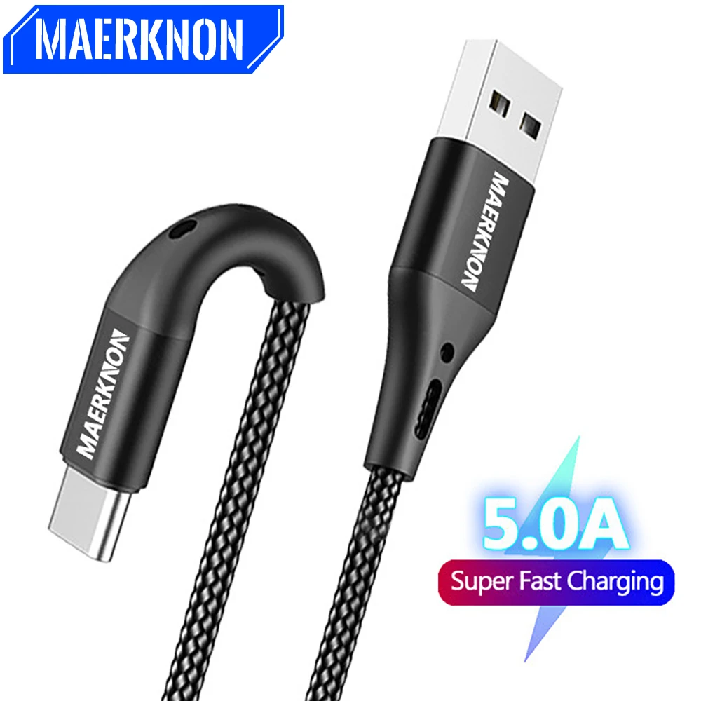 5A USB Type C Cable Fast Charging Wire for Samsung Galaxy S10 S9 Plus Xiaomi mi9 Huawei Mobile Phone USB C Type-C Charger Cord
