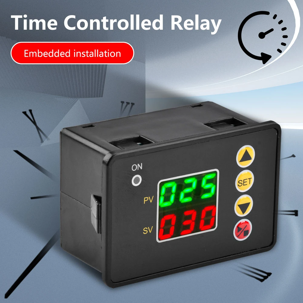 DC 12V 24V AC 110V 220V Programmable Digital Time Delay Switch Relay T2310/ T3230 Open Timer Control Module 0-999s/min/hour