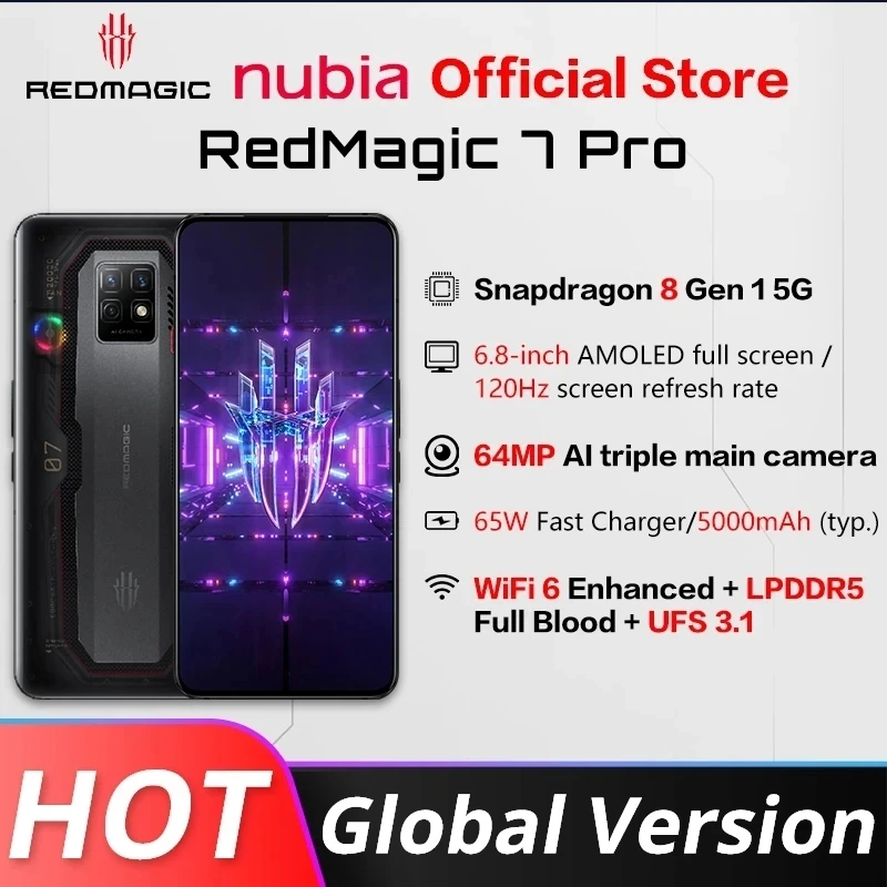 Global Version Nubia Red magic 5S REDMAGIC 5S GamingPhone Smartphone Game Mobile Phone Snapdragon 865 NFC 6.65