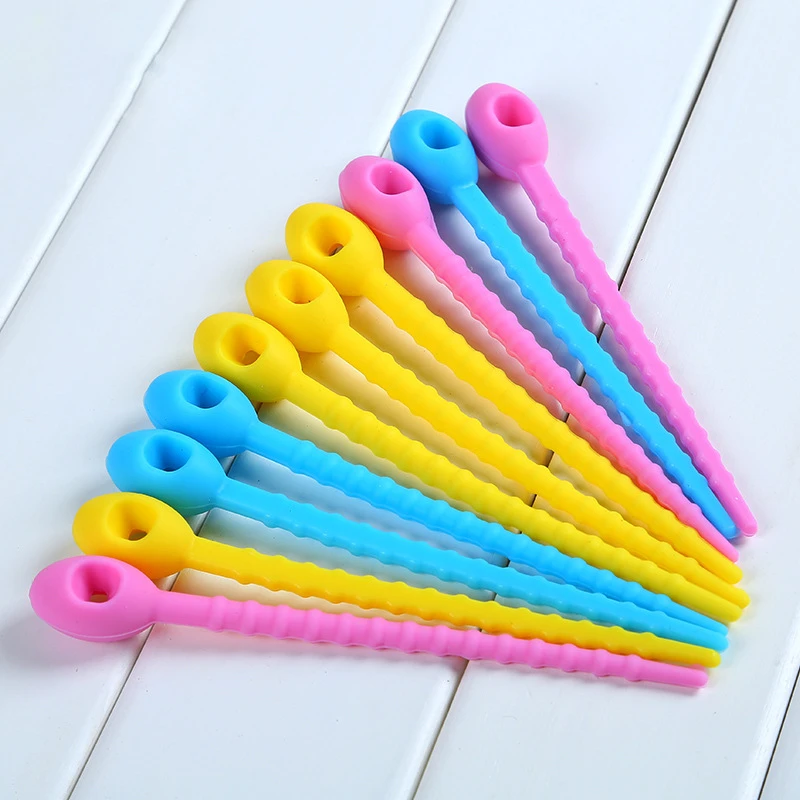 5 Pcs Food Grade Silicone Bag Ties Cable Management Zip Tie Twist All-purpose Multi-use Bag Clip Bread Tie Food Saver