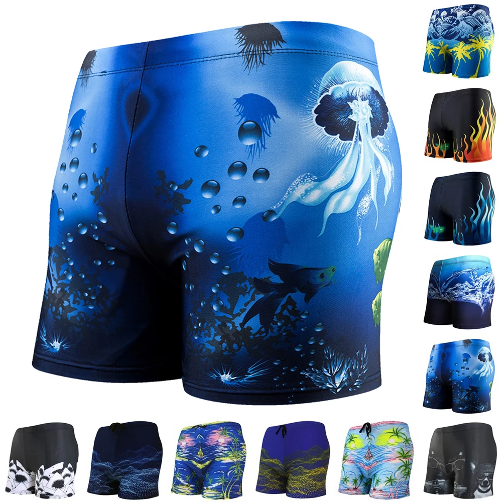 Men's Swimming Trunks Beach Shorts Boxer Briefs Men Male Swim Pool Swimsuit Swimwear Bathing Pants Suit maillot de bain homme