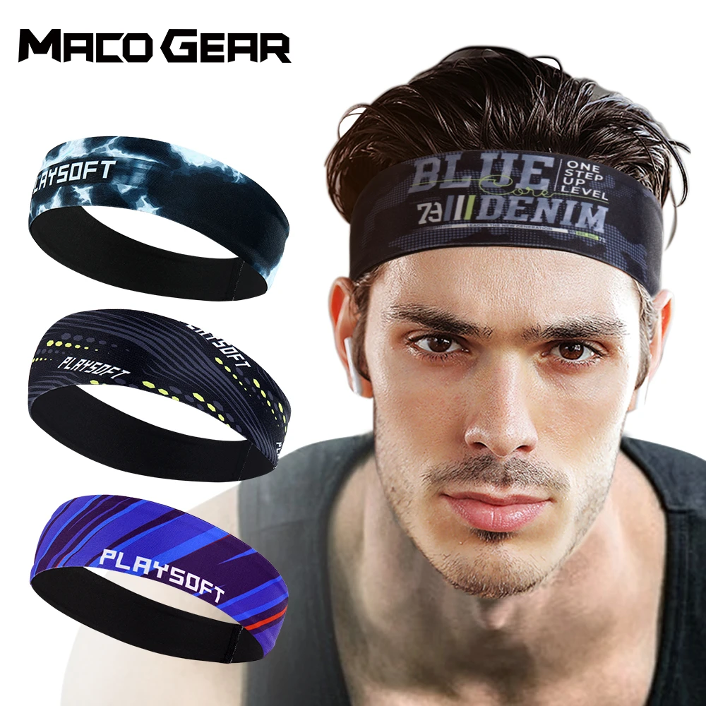 Tennis Headband Sport Sweatbands Elastic Head Sweat Bandage Jogging Fitness Gym Yoga Basketball Hair Bands Men Women Anti-slip