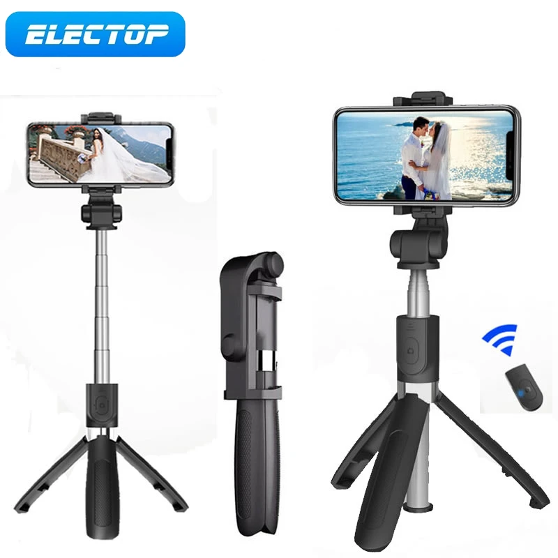 Bluetooth Selfie Stick with Tripod Plastic Alloy Self Stick Selfiestick Phone Smartphone Selfie-Stick for Iphone Samsung Huawei