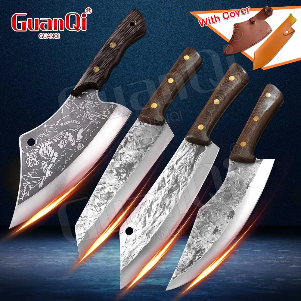 8 Inch Stainless Steel Butcher Knife Slaughtering Knife Fishing Knife Handmade Cleaver Knife Forge Steel Kitchen Chef Knife