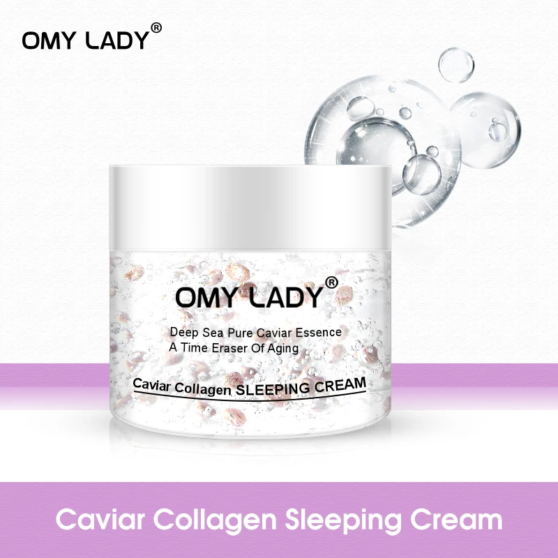 OMY LADY Natural Caviar Collagen Night Cream Facial Moisturizer Sleeping Cream Skin Moisturizing Soothing