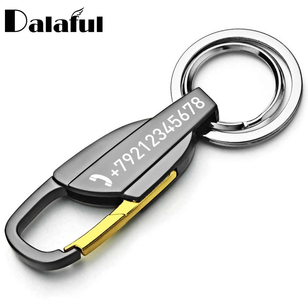 Personalized Lettering Keychain Men Key Chain Key Ring Waist Hanged Key Holder For Car Plate Number Logo Anti-lost Keyring K372B