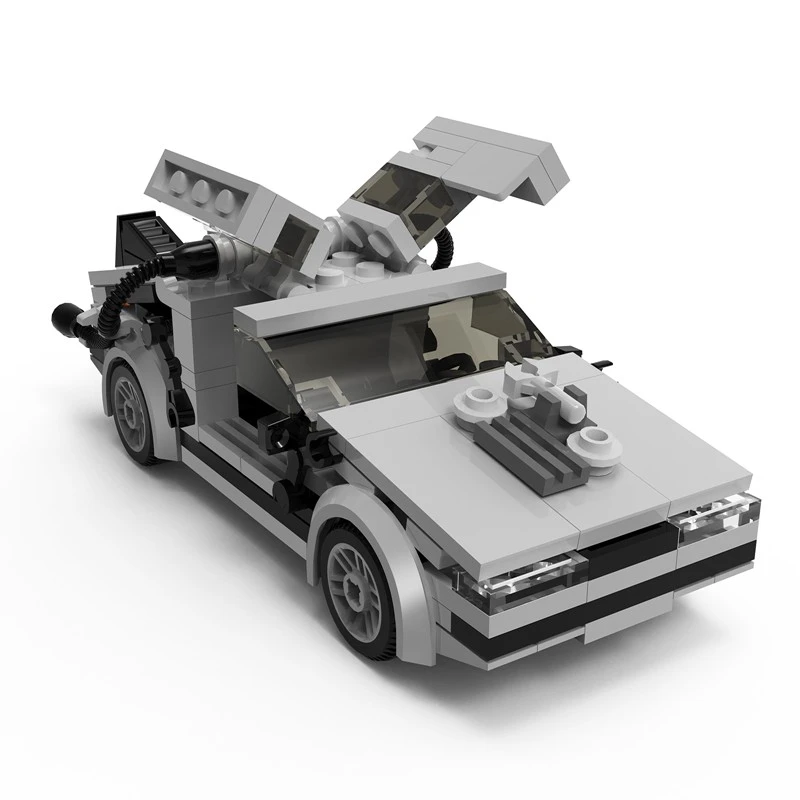 BuildMoc Techhnical Car Back to the Futured Time Machine Deloreaning Speed Champions MOC Supercar Building Blocks Bricks Toys