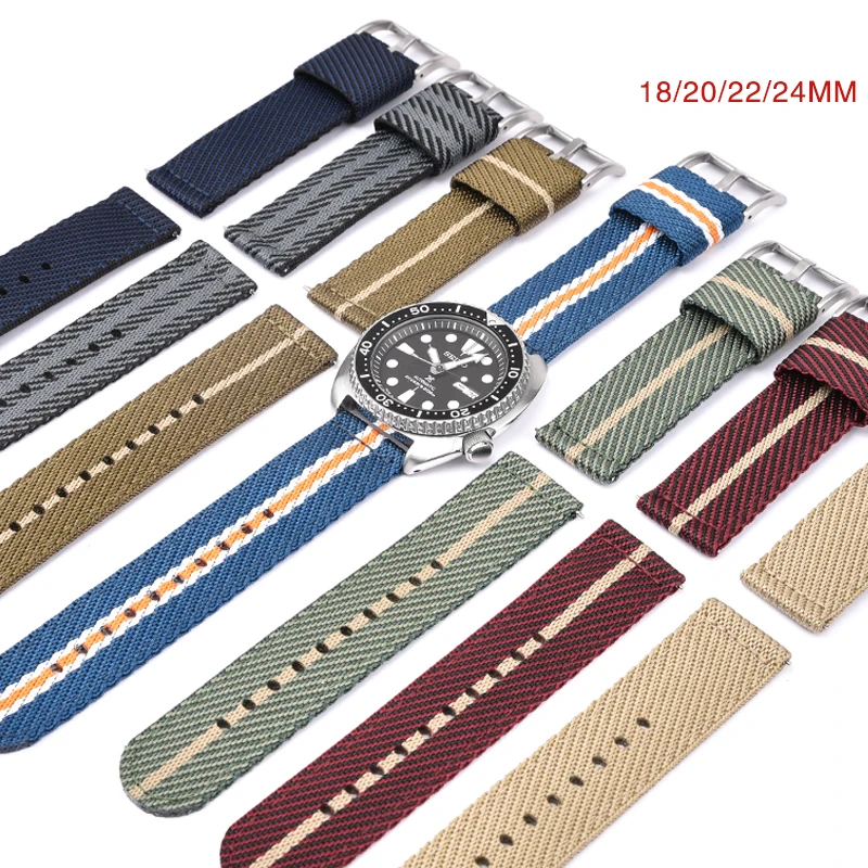High Density Nylon NATO Strap 18/20/22/24mm Zulu Band Stainless Steel Buckle Military Men Replacement Bracelet Watch Accessories
