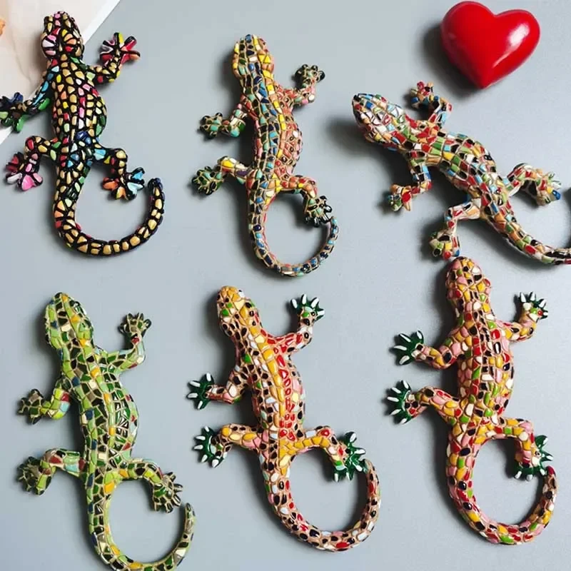 3D Spanish Dominican Republic Tourism Commemorative Lizard Gecko Refrigerator Magnets Fridge Sticker for Home Decor
