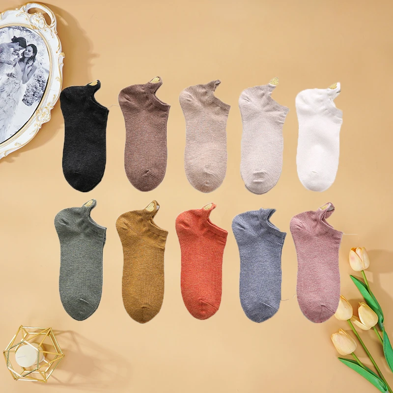 SALE! 4 Pairs Lot New Heart Socks Women Cotton Ankle Short Cute Kawaii Low Tube Fashion Love Pattern Embroidery Socks Pack 2021