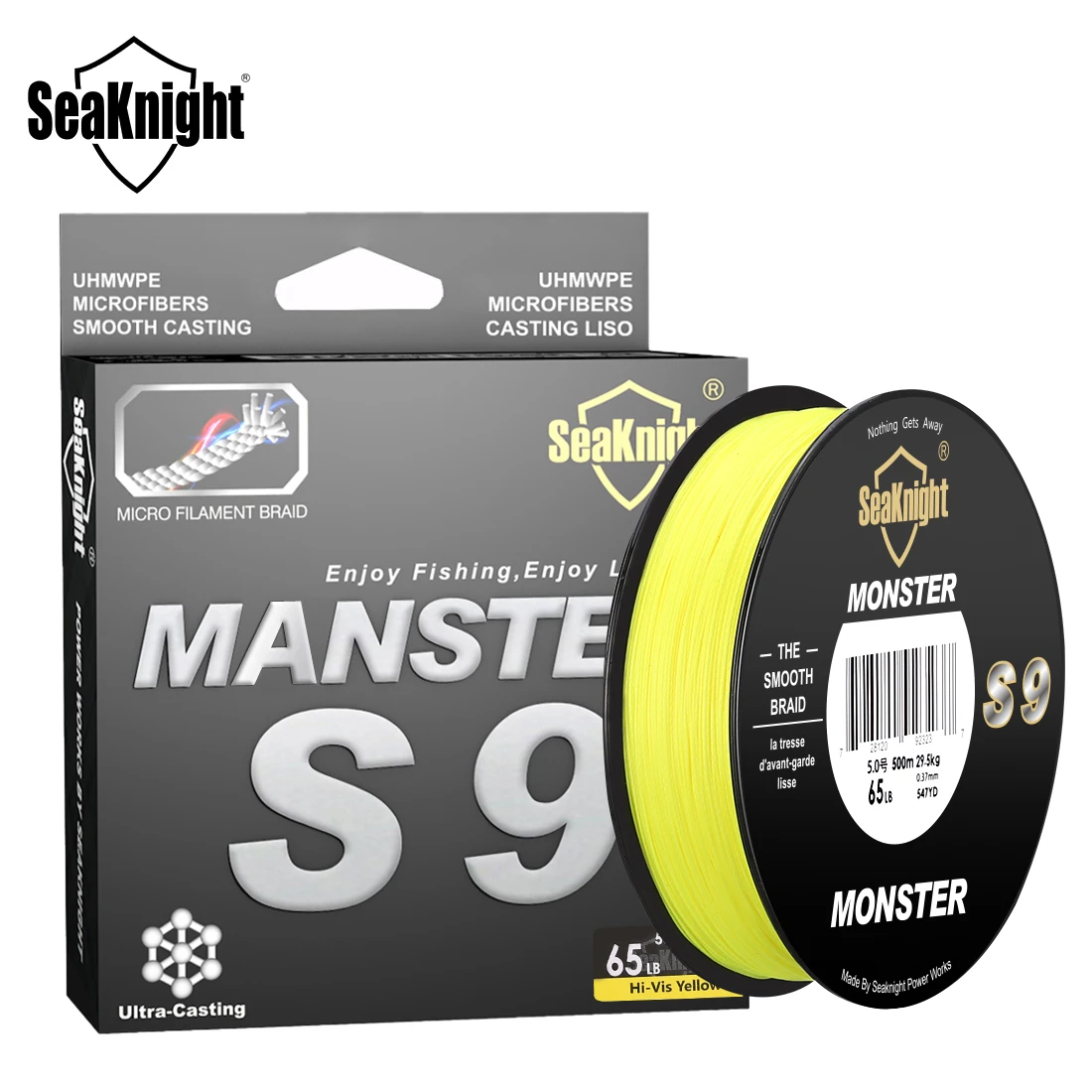 SeaKnight Brand MONSTER/ MANSTER S9 300M 500M 9 Strands Braided Fishing Lines Fishing Braid Multifilament PE Line Carp Fishing