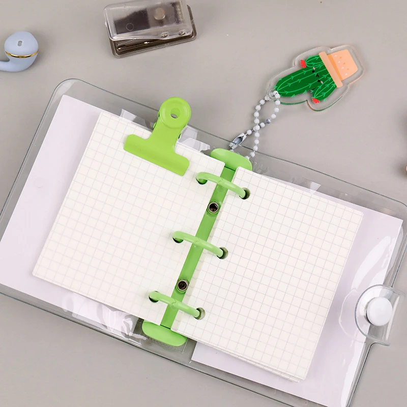 3Holes Mini PVC Loose Leaf Diary NEW Transparent Pocket Small Journal Traveler Notebook Cute Cartoon DIY Planner Set