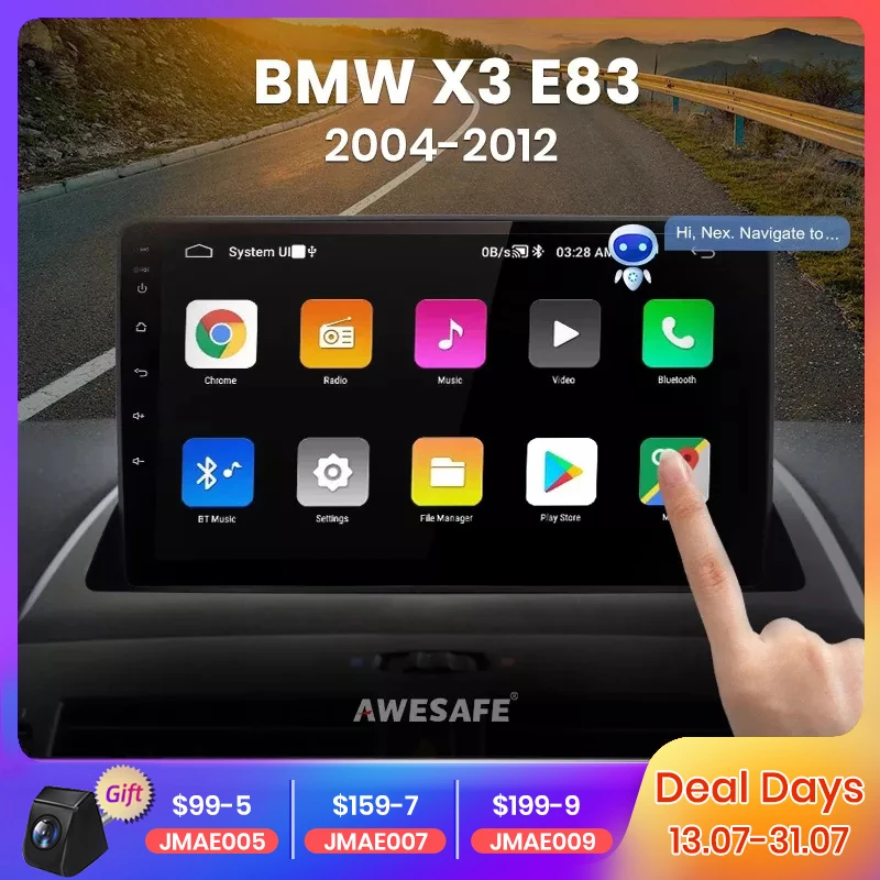 AWESAFE PX9 For BMW X3 E83 2004 2005 2006 - 2012 Car Radio Multimedia Players Navigation GPS 2 din Android CarPlay AutoRadio
