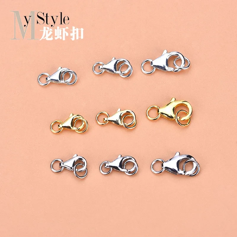 S925 Sterling Silver Bracelet Necklace clasp lobster clasp spring buckle water drop buckle handmade DIY accessories