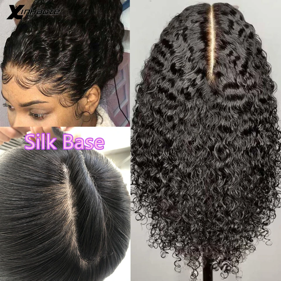 Deep Part 13x4 Lace Frontal Human Hair Wigs For Women Deep Jerry Kinky Curly Glueless Brazilian Remy Pre Plucked Bleached Knots