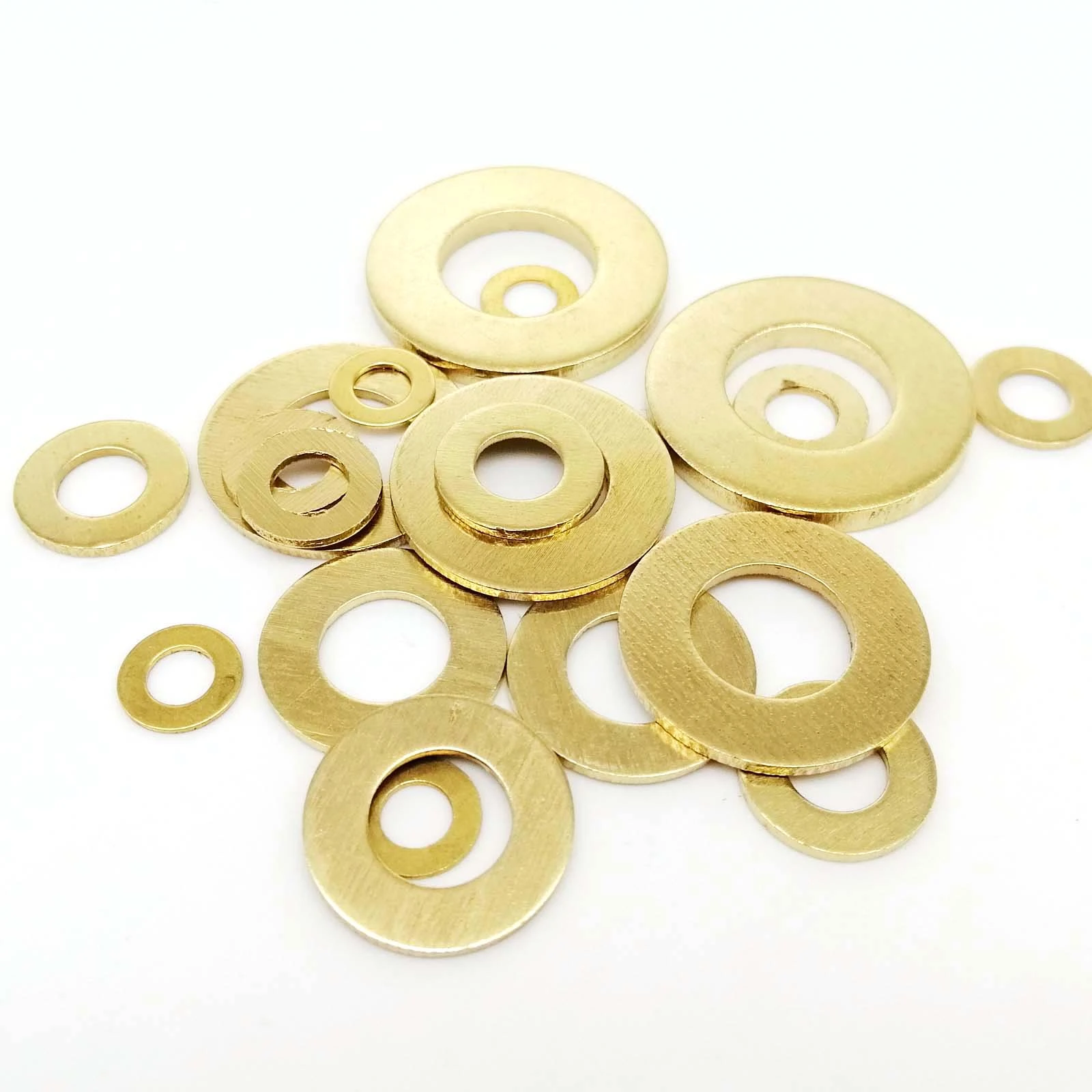 10/50pcs M2 M2.5 M3 M4 M5 M6 M8 M10 M12 GB97 DIN125 Solid Brass Copper Flat Washer Plain Gasket Pad High Quality