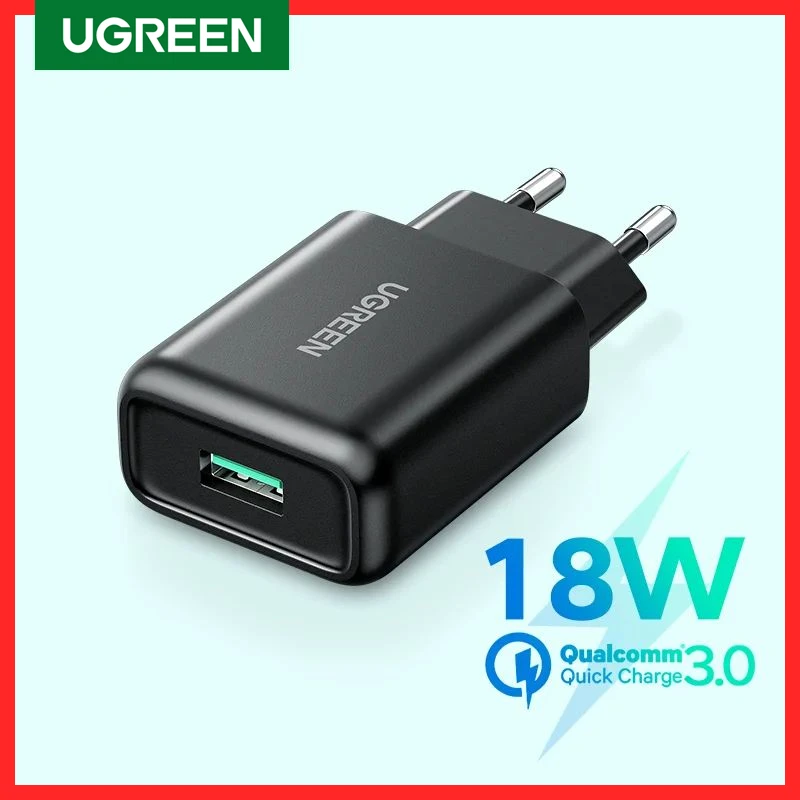 Ugreen USB Quick Charge 3.0 QC 18W USB Charger QC3.0 Fast Wall Charger Mobile Phone Charger for Samsung s10 Huawei Xiaomi iPhone