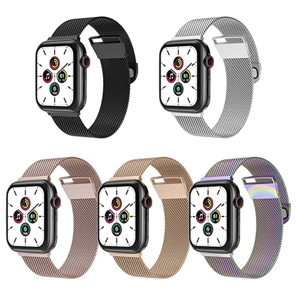 Glass+Case+strap For Apple watch band 44mm 40mm 38mm 42mm Accessories rainbow  Magnetic loop bracelet iwatch series 3 4 5 se 6