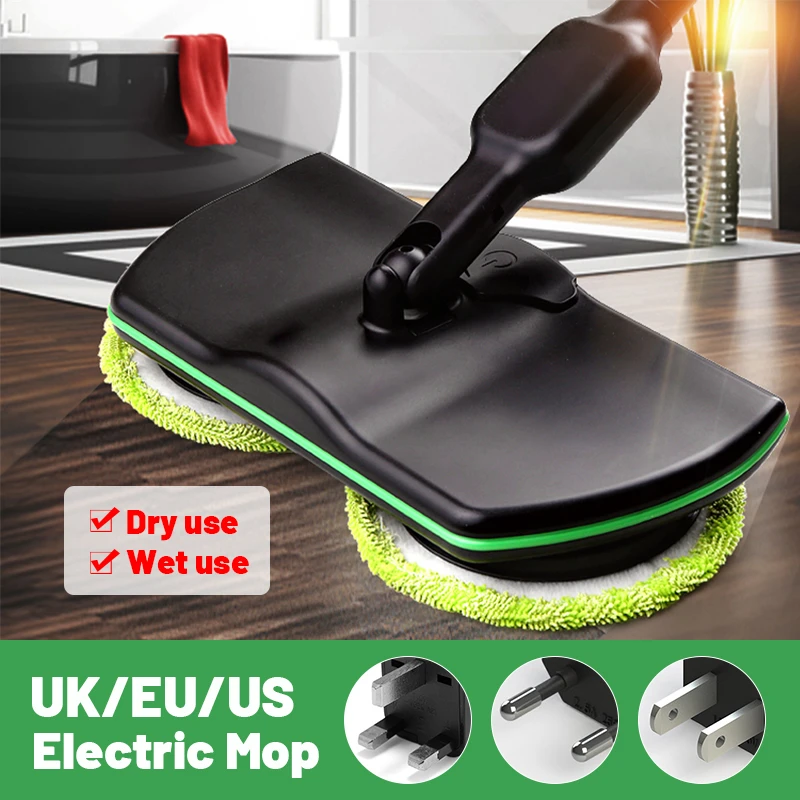 360 Degree Rotation Rechargeable Cordless Floor Cleaner Scrubber Polisher Electric Rotary Mop Microfiber Cleaning Mop for Home