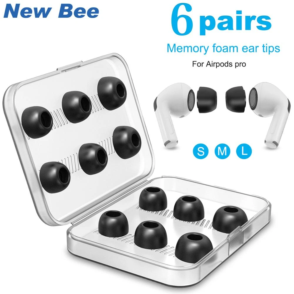 Memory Foam Ear Tips for Airpods Pro 6 Pairs Tips Replacement Earbuds for Apple Airpods Pro Eartips with Box