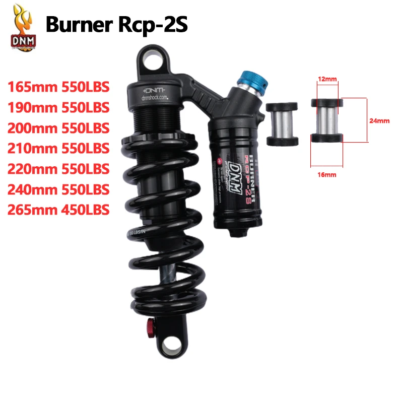 Dnm Burner Rcp2S Mountain Bike bicycle mtb Downhill DH Rear Shock 190mm 200m 220mm 240mm 550 Lbs New Model Type